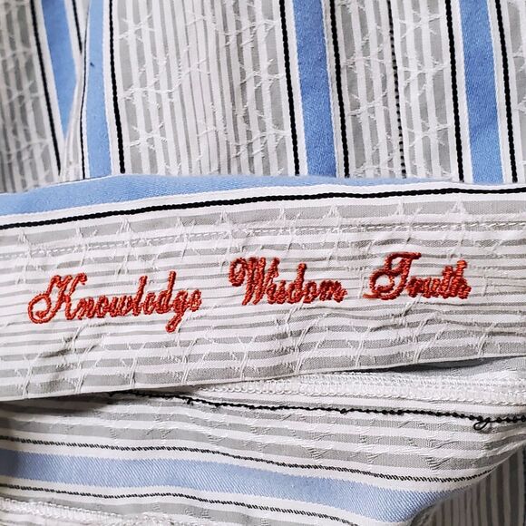 Robert Graham Embroidered Shirt Size 3XL Aztec Trim Striped Button Down Mens - Picture 6 of 14